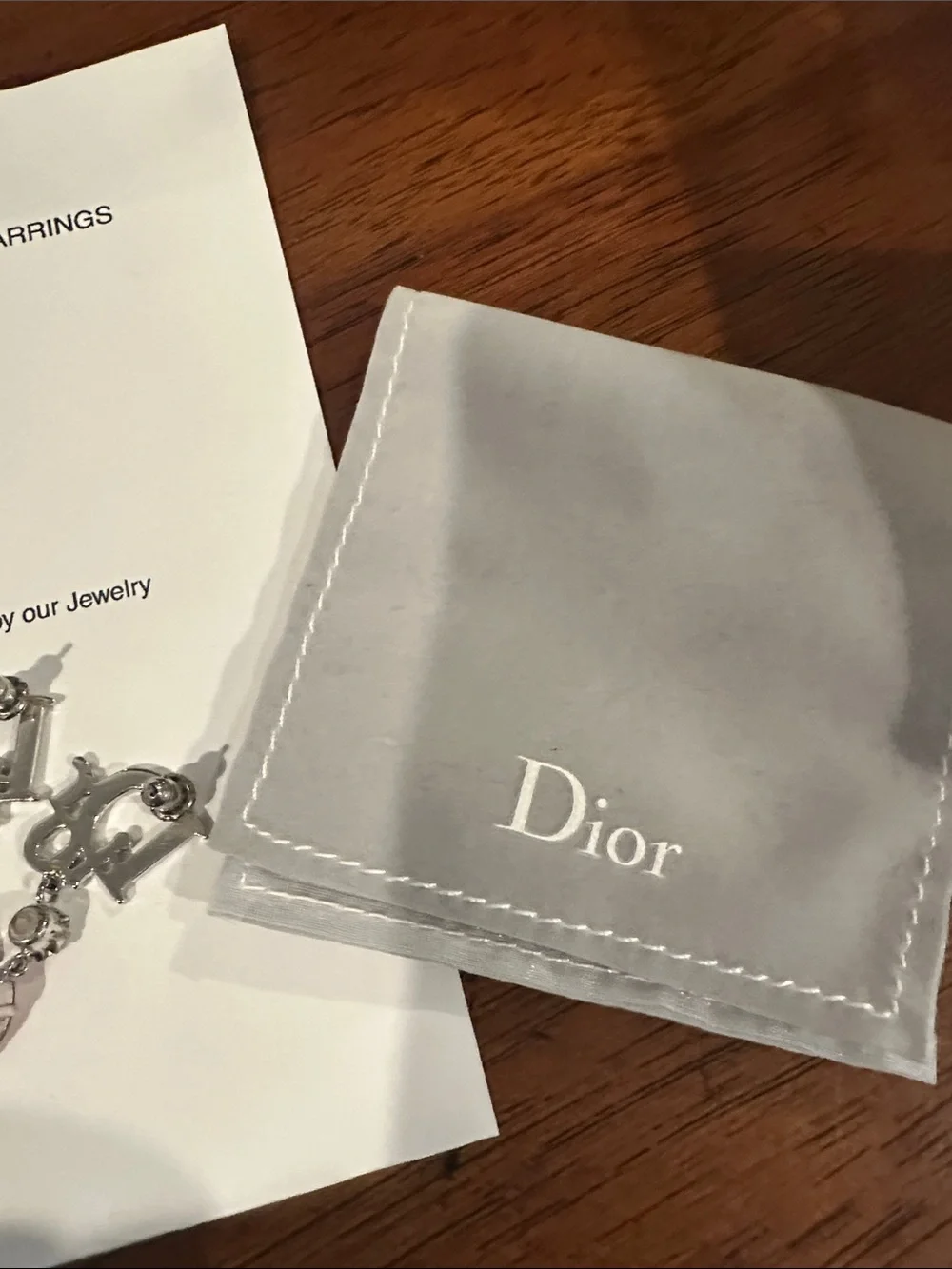 Christian Dior crystal Dior drop earrings - Picture 3 of 5